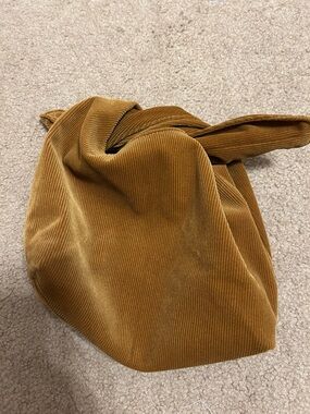 Merit Corduroy Knot Makeup Bag in Brown